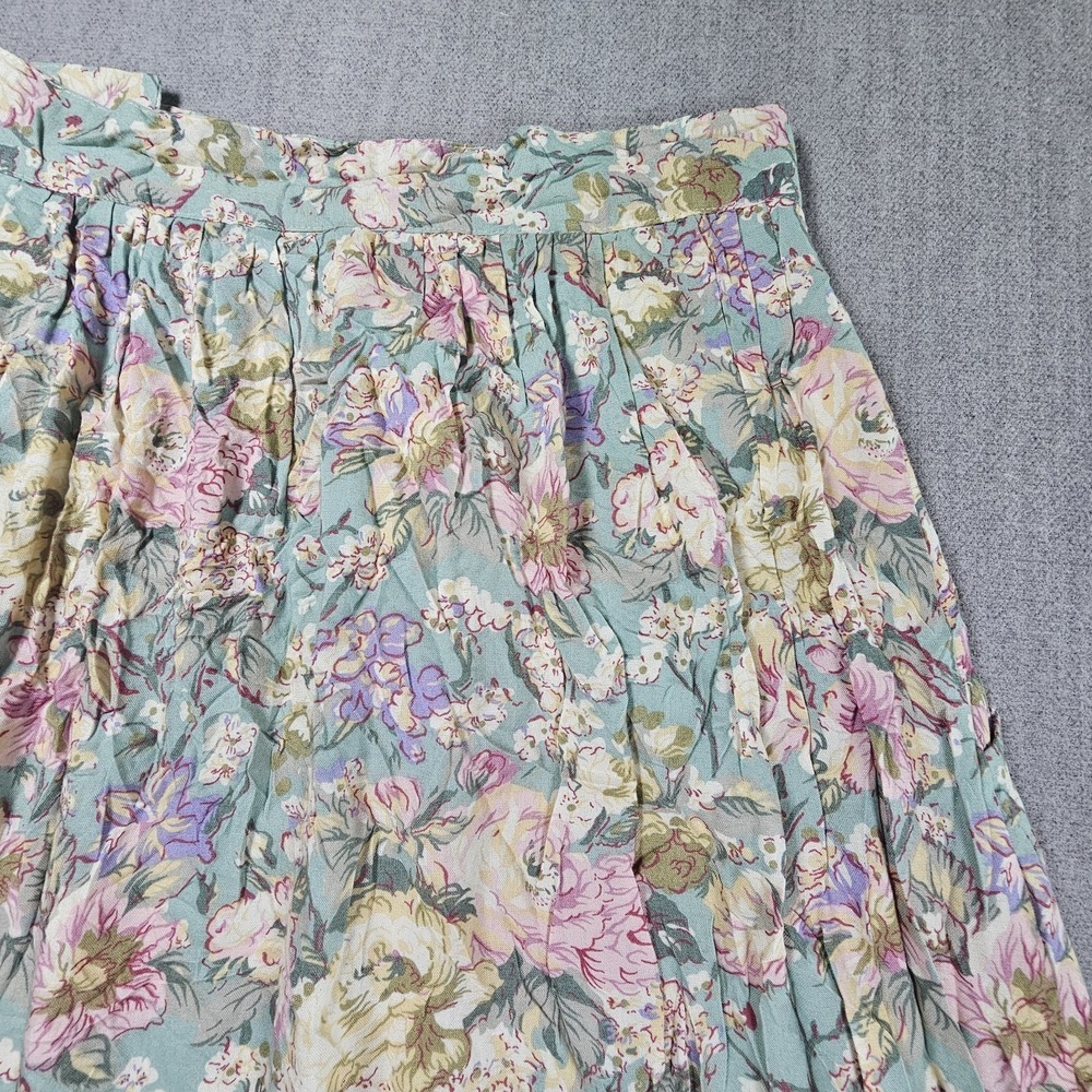 Vintage Agenda USA Women's Floral Midi Romantic Pocket Skirt Size 8 - Picture 3 of 14
